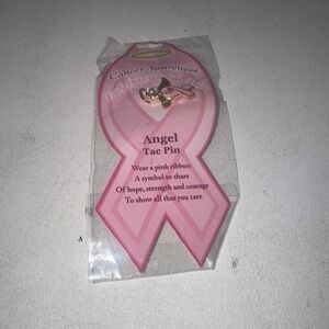 Breast Cancer Awareness Angel Tac Pins Pink Ribbons NIP